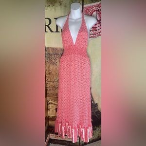 VICI maxi dress, Red and white, Size Small